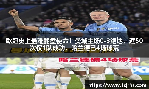 欧冠史上最难翻盘使命！曼城主场0-3绝地，近50次仅1队成功，哈兰德已4场球荒
